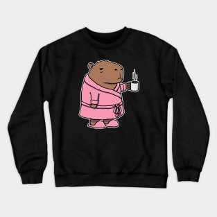 Capybara Coffee Bath Robe Crewneck Sweatshirt